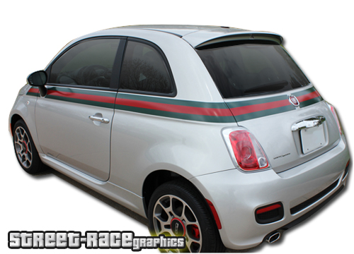 Slud Sinis majs Fiat 500 Gucci stickers & racing stripes - Street Race Graphics