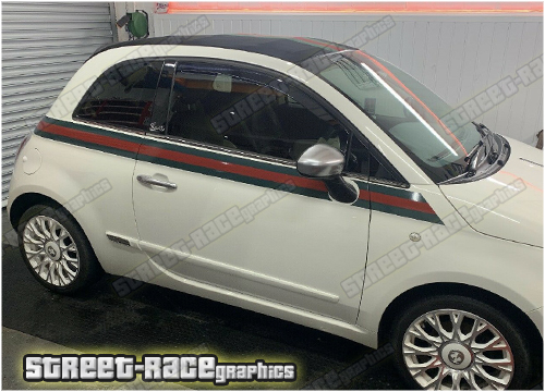 Slud Sinis majs Fiat 500 Gucci stickers & racing stripes - Street Race Graphics