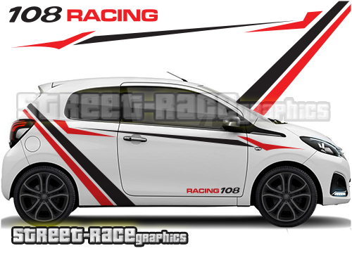 PEUGEOT 108 GRAPHICS STRIPES DECALS STICKERS GT PUG ACCESS ACTIVE ALLURE 1.0 1.2 