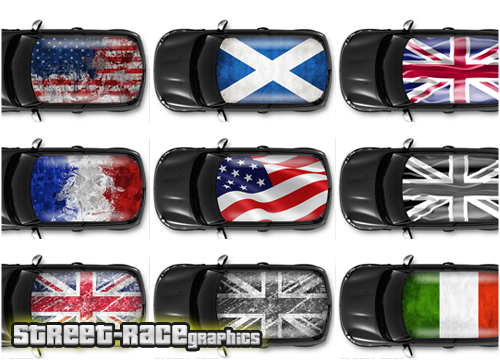 Grunge & Wavy Flag Roof Wraps