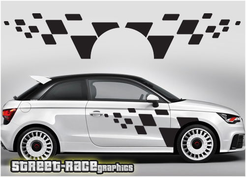 Audi A1 sport squares side decals 015