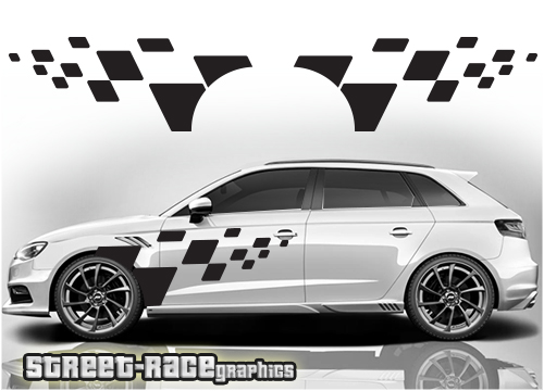 Audi A3 Side Racing Stripes Graphic Decals Stickers RS30