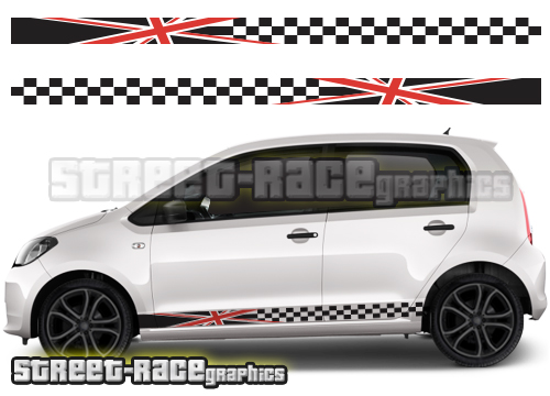 2PCS Car Door Side Stripes Skirt Stickers For Volkswagen VW UP Tuning  Accessories Auto Decor Vinyl Film Decals Graphics