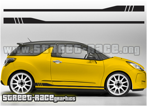 Kit Autocollants latéraux DS3 R - Design V1.00 - Gamme 3M - GTStickers