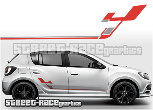 Dacia Sandero 013 side graphics stickers decals Racing stripes 