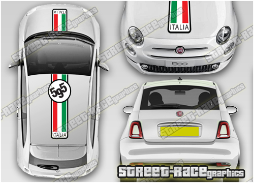 Fiat 500 OTT racing stripes