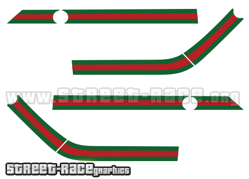 Slud Sinis majs Fiat 500 Gucci stickers & racing stripes - Street Race Graphics