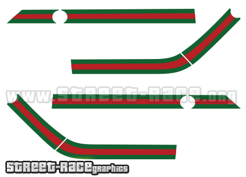 Fiat 500 Gucci stickers & racing stripes - Street Race Graphics