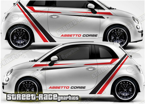 FIAT 500 CORSE Autografik Seitenstreifen FIAT ABARTH by XL-Shops