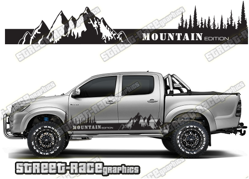 Mountain Decal Sticker 4x4 Off Road Graphics Black Car Truck Vinyl  Decoration
