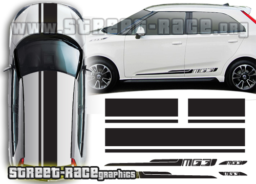 Bonnet & Roof Stripes Decal Graphic Sticker Set Trophy VTi Fits MG 3 MG3 Sides