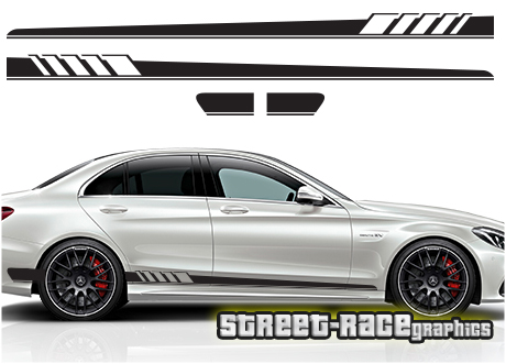 Car Van Side Stripes Vinyl Graphic Universal Racing Sticker Decals For  Universal Mercedes AMG Side Skirt Car Sticker 2pcs Set Decorative Racing  Black