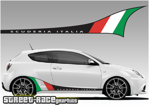 Alfa Romeo mito side racing stripes mito graphic decals stickers vinyl  RS140