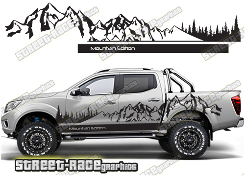 4x4 Mountain off Road Pickup Truck Decal. Mountain off Road