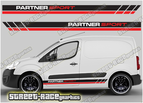 Peugeot Partner side racing stripes
