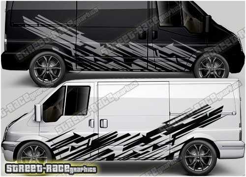 hood racing stripes graphics stickers decals Ford Transit MK1 MK7 bonnet 