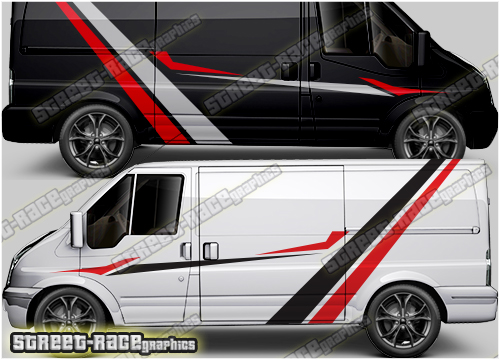 Carbon Fibre Car Viper Stripes Bonnet Stripes Vehicle Graphics Transit Van 