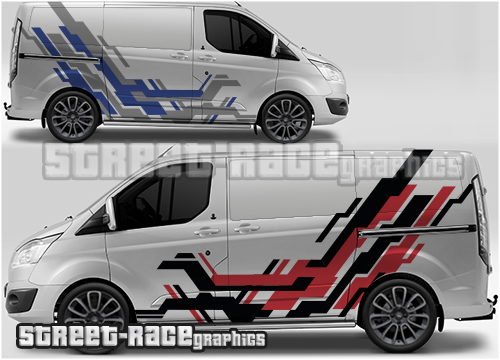 Ford Transit Custom Rally 008 Pegatinas de gráficos Grunge barro Splatter calcomanías de vinilo 
