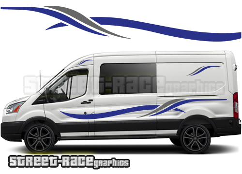 to fit FORD TRANSIT MK8 L4 EXLWB MOUNTAINS ADVENTURE GRAPHICS STICKERS CAMPERVAN 