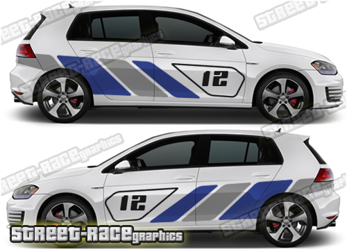 Volkswagen Golf race / rally graphics (sides)