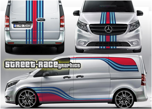 Mercedes Martini racing stripes