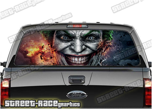 4x4 truck rear window perforated graphic sticker