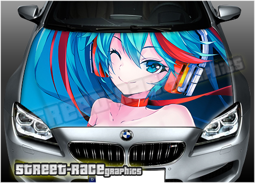 Car Hood Wrap Decal Vinyl Sticker Full Color Graphic Anime Girl Fit Any Car  | eBay