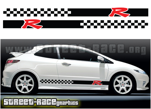 Honda Civic side racing stripes