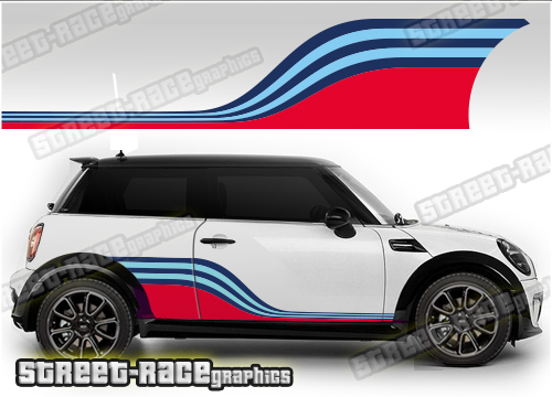 Mini Martini Racing stripe stickers