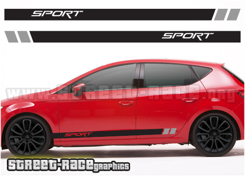 SEAT RACING BONNET STRIPES GRAPHIC DECAL STICKERS IBIZA LEON MII BS261 
