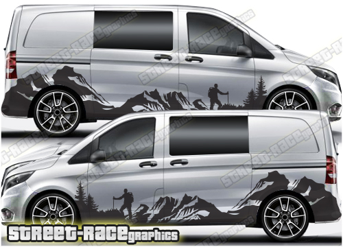 MERCEDES VITO SWB COMPACT STRIPES GRAPHICS STICKERS DECALS CAMPER DAY RACE VAN 