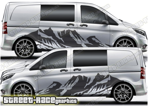 Mercedes Vito Graphics stripes Camper Van Decals Stickers mv5