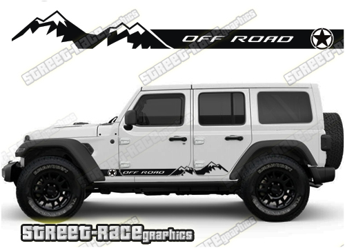 Jeep Wrangler sides 004 :: 4 door LWB - Street Race Graphics