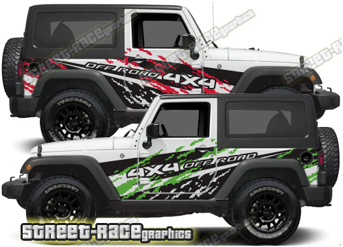 Jeep Wrangler large sides 012 :: 2 door SWB - Street Race Graphics