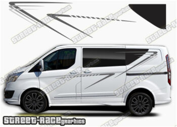 thumbnail interactive-video image 1 of Custom Ford Transit Custom Racing Side Stripes Decals - Choose Your Color (Matt/Gloss) 1 of 5