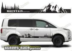 Mitsubishi Delica racing stripes 022 - Mountains - Street Race Graphics