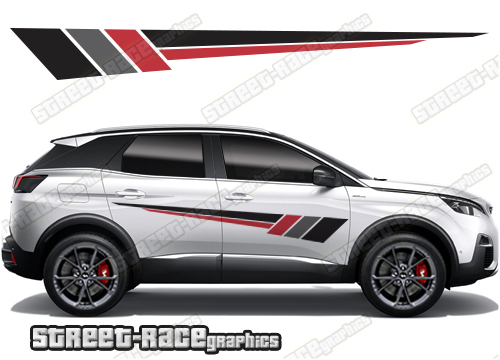 thumbnail image 2 of Honeycomb Style Rear Sticker Set For Peugeot 3008 GT 2017-2018 - Gloss Black 2 of 4