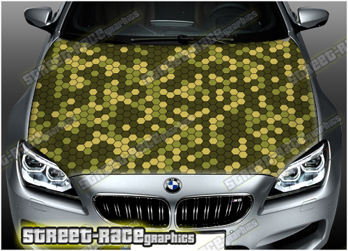 1401 - Bonnet wrap - Honeycomb - Street Race Graphics