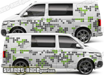 2x Extra Large Graphic Stickers For VW Transporter T5 T4 T6 Campervan - Glossy Decals
