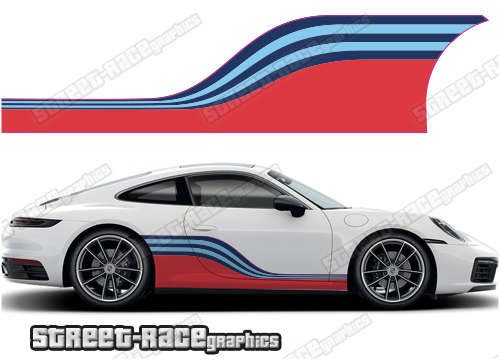 Porsche Martini side racing stripes 006 - Street Race Graphics