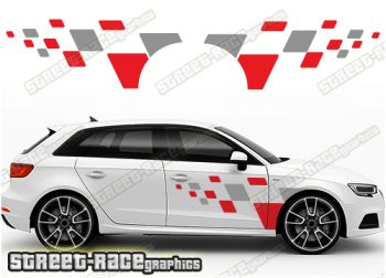 Audi A3 sport squares side decals 014