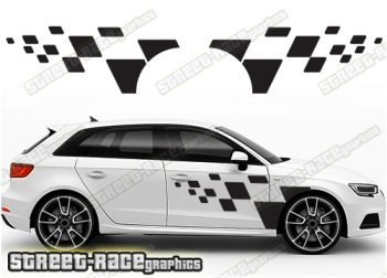 Audi A3 sport squares side decals 015