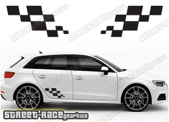 Audi A3 sport squares side decals 016