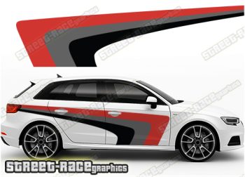 Audi A3 printed racing stripes 011