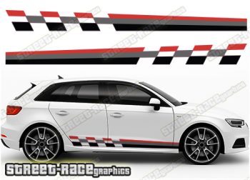 Audi A3 printed racing stripes 013