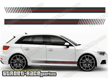 Audi A3 printed racing stripes 015 - GUCCI style