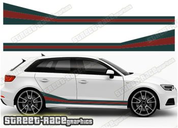 Audi A3 printed racing stripes 016 - GUCCI style
