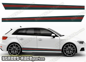 Audi A3 printed racing stripes 017 - GUCCI style