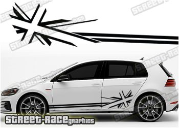 Volkswagen Golf racing stripes 003 - Union Jack