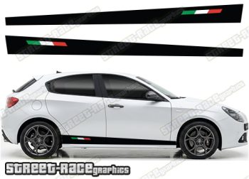 Racing stripes 010 Italian flag graphics- Compatible with Alfa Romeo Giulietta
